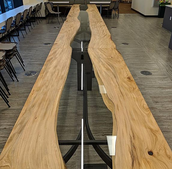 Live Edge Ash and Glass Conference Table