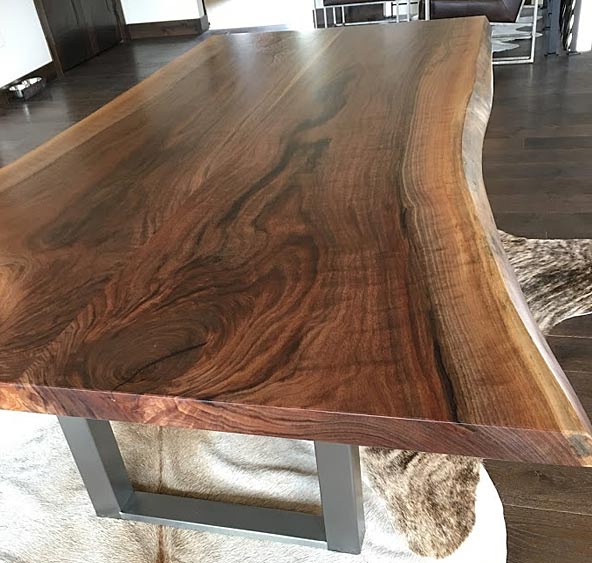 Walnut and Steel Dining Table