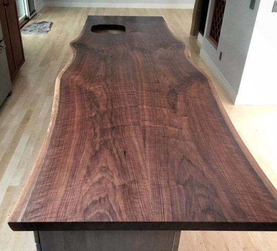 Book Matched Walnut Kitchen Island