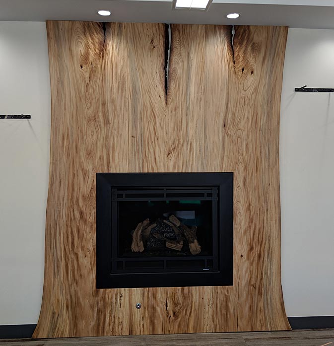 Live Edge Slab Fireplace Surround