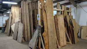 Wood slabs in our warehouse