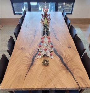 live edge wood table bookmatched wood with resin