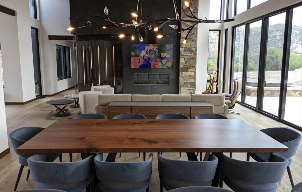 Custom walnut dining table