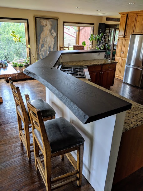 Custom live edge elm counter